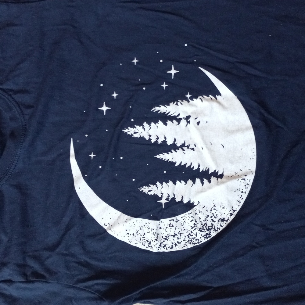 Dusty Navy Blue Crecent Moon Tee - Picture 2 of 4